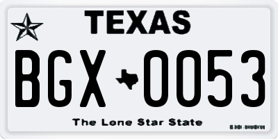 TX license plate BGX0053