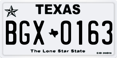 TX license plate BGX0163