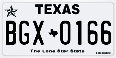 TX license plate BGX0166