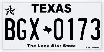 TX license plate BGX0173