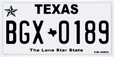 TX license plate BGX0189
