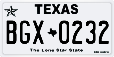 TX license plate BGX0232