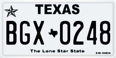 TX license plate BGX0248