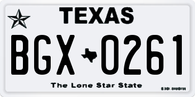 TX license plate BGX0261