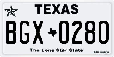TX license plate BGX0280