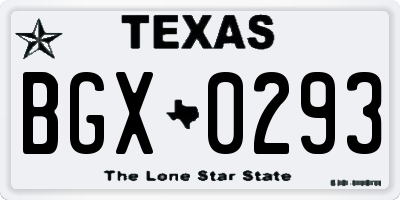 TX license plate BGX0293