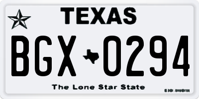 TX license plate BGX0294