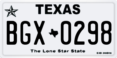 TX license plate BGX0298
