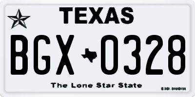 TX license plate BGX0328