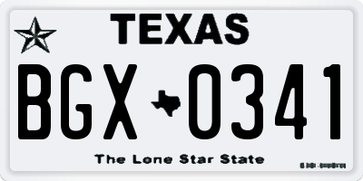 TX license plate BGX0341