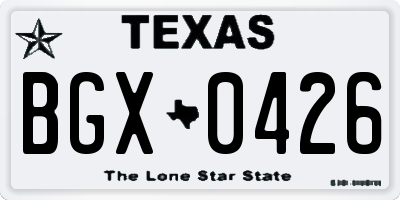 TX license plate BGX0426