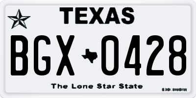 TX license plate BGX0428