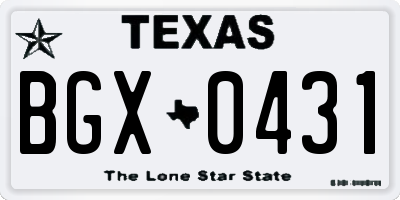 TX license plate BGX0431