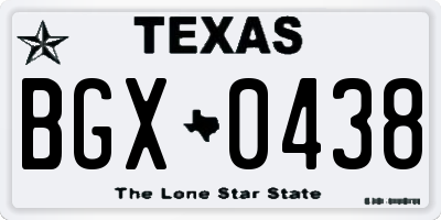 TX license plate BGX0438