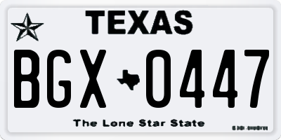 TX license plate BGX0447