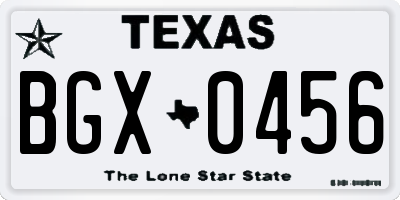 TX license plate BGX0456