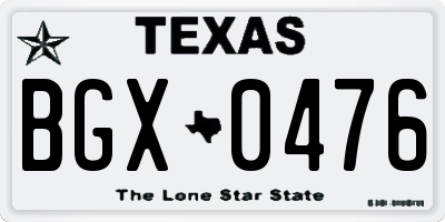 TX license plate BGX0476