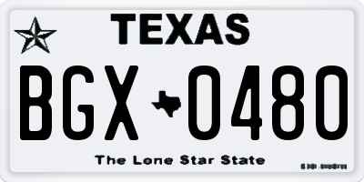 TX license plate BGX0480