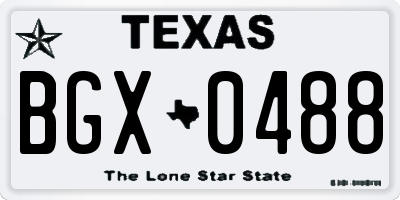 TX license plate BGX0488