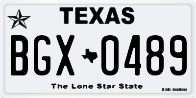 TX license plate BGX0489