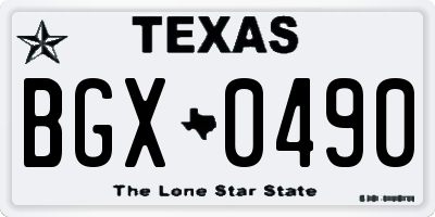 TX license plate BGX0490