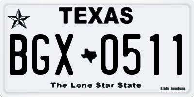 TX license plate BGX0511