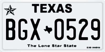 TX license plate BGX0529