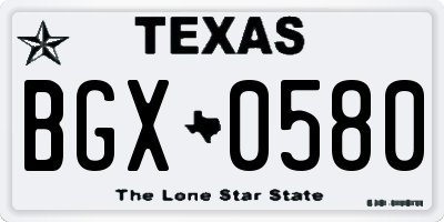 TX license plate BGX0580