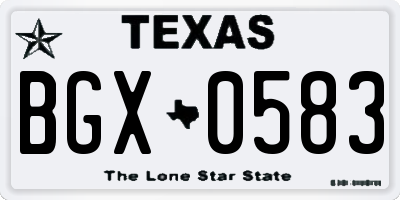TX license plate BGX0583