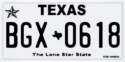 TX license plate BGX0618