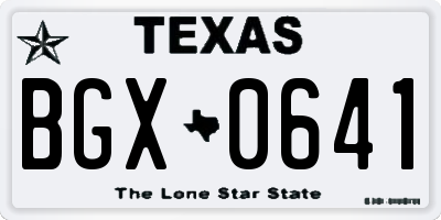 TX license plate BGX0641