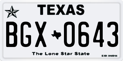 TX license plate BGX0643