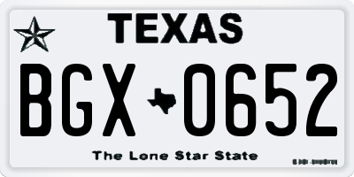 TX license plate BGX0652