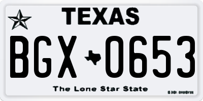 TX license plate BGX0653