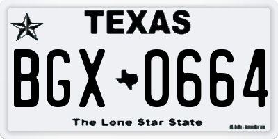 TX license plate BGX0664