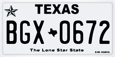 TX license plate BGX0672