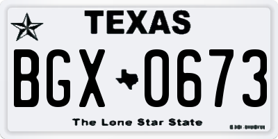 TX license plate BGX0673