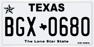 TX license plate BGX0680