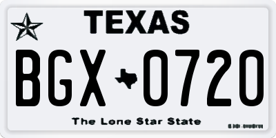 TX license plate BGX0720