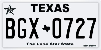 TX license plate BGX0727