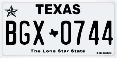 TX license plate BGX0744