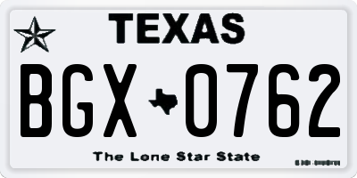 TX license plate BGX0762