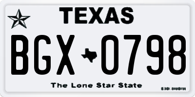 TX license plate BGX0798