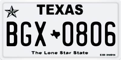 TX license plate BGX0806