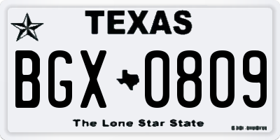 TX license plate BGX0809