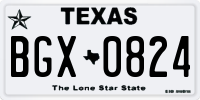 TX license plate BGX0824