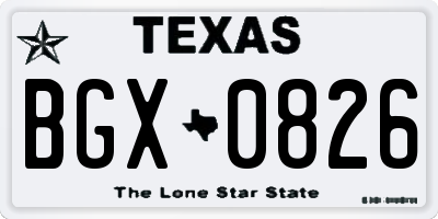 TX license plate BGX0826