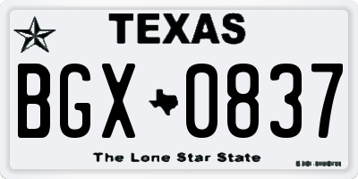 TX license plate BGX0837