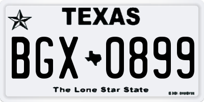TX license plate BGX0899