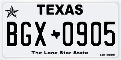 TX license plate BGX0905